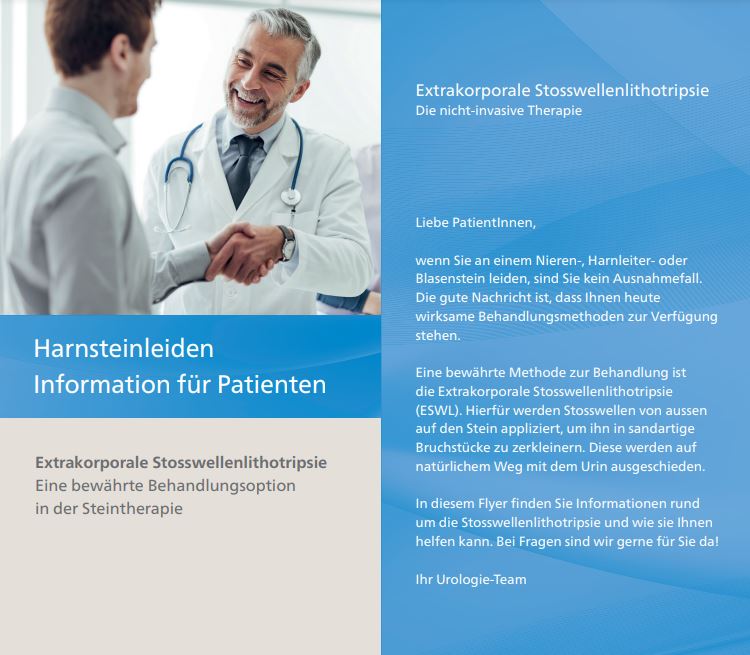 Harnleiden Patienteninformation, Harnsteine, ESWL, Storz Medical, PEROmed